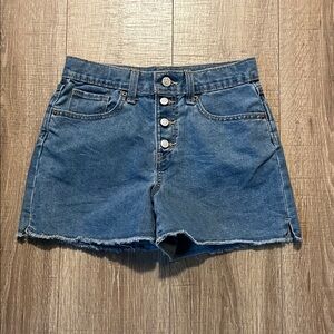 Girl’s Old Navy Denim Button-Up Shorts Adjustable Waist Size 14